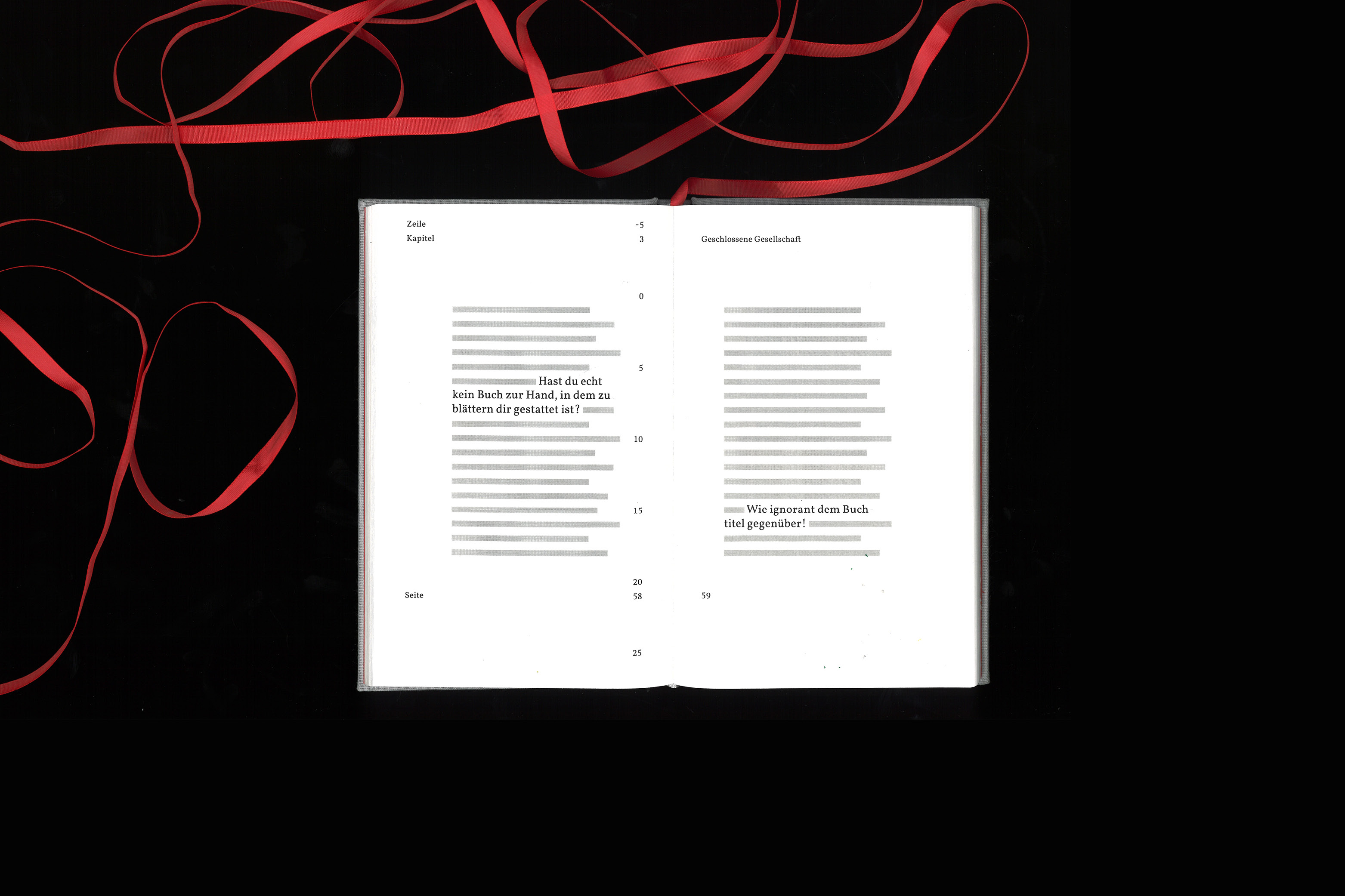 Eine Doppelseite aus dem «Nicht öffnen»-Buch