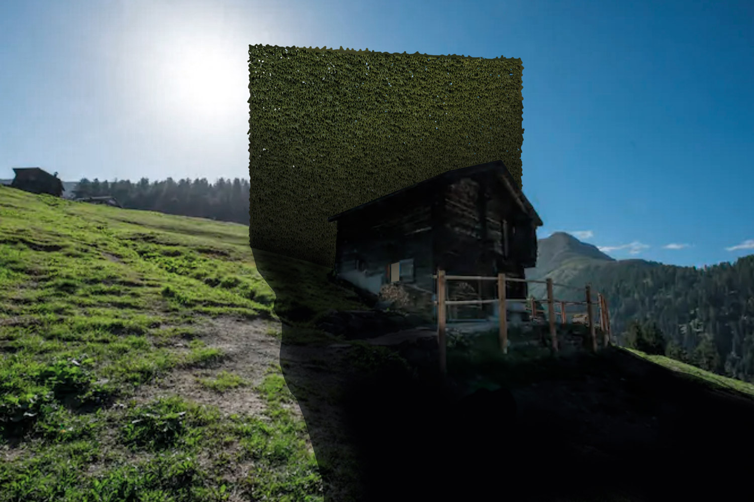 Architektur-Skizze, die ein alternatives Wohnkonzept erforscht
