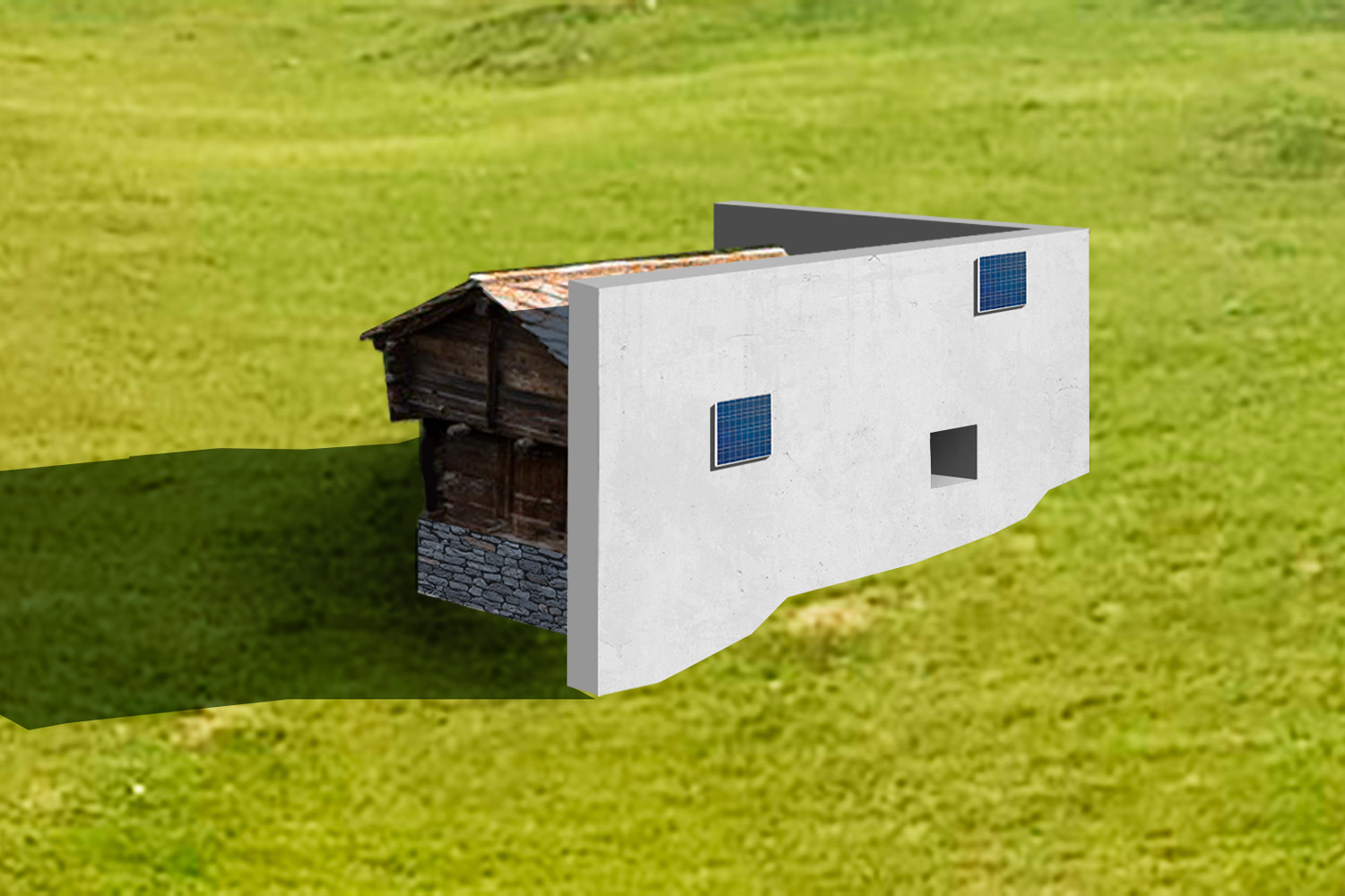 Architektur-Skizze, die ein alternatives Wohnkonzept erforscht