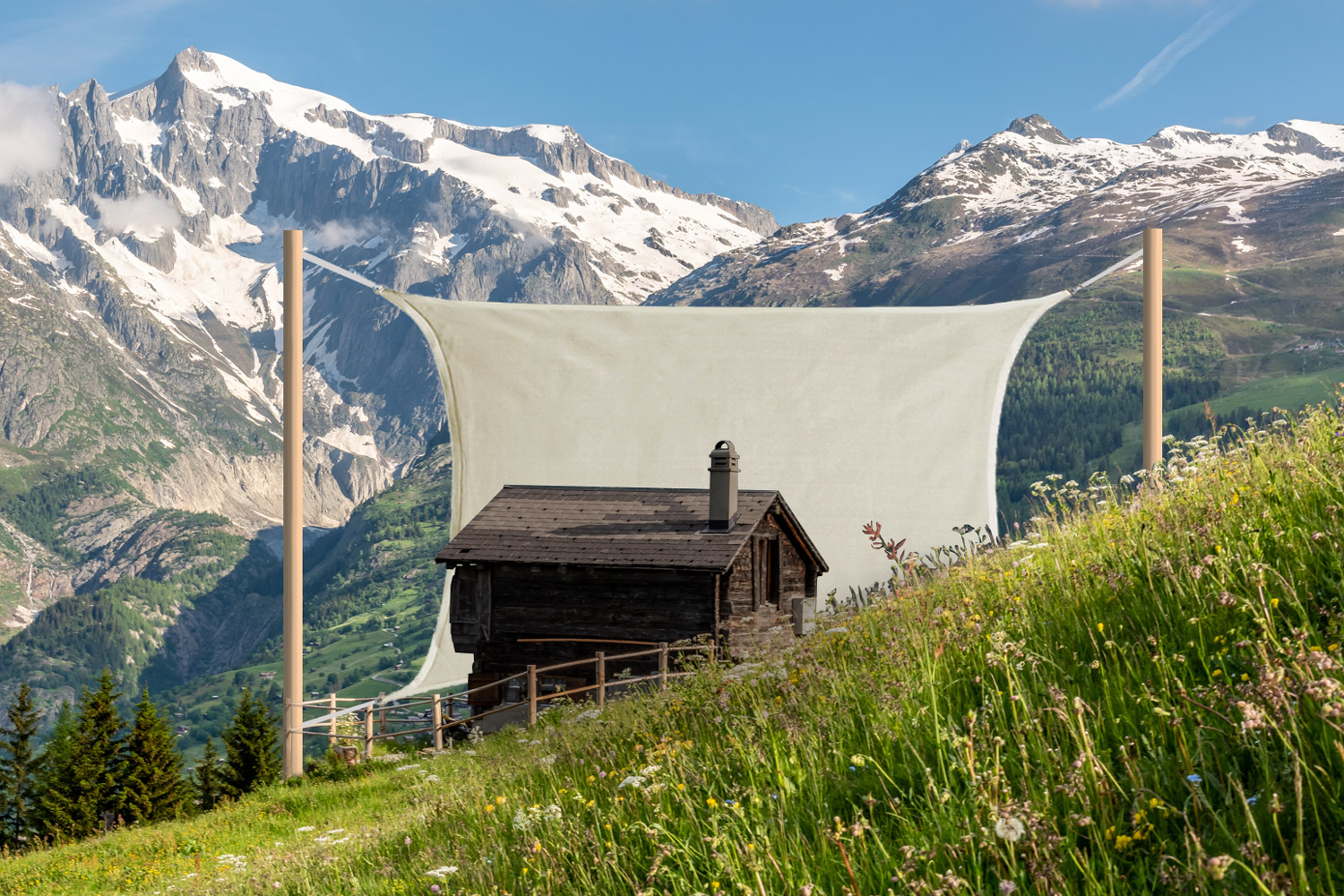 Architektur-Skizze, die ein alternatives Wohnkonzept erforscht